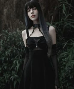 Punk Rave Noche Sleeves With Choker - Fishnet Accessories