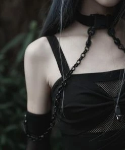 Punk Rave Noche Sleeves With Choker - Fishnet Accessories