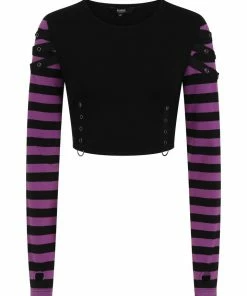 Banned Apparel Ladies Banned Lycoris Top - Black & Purple 19 Banned Apparel Ladies Banned Lycoris Top - Black & Purple