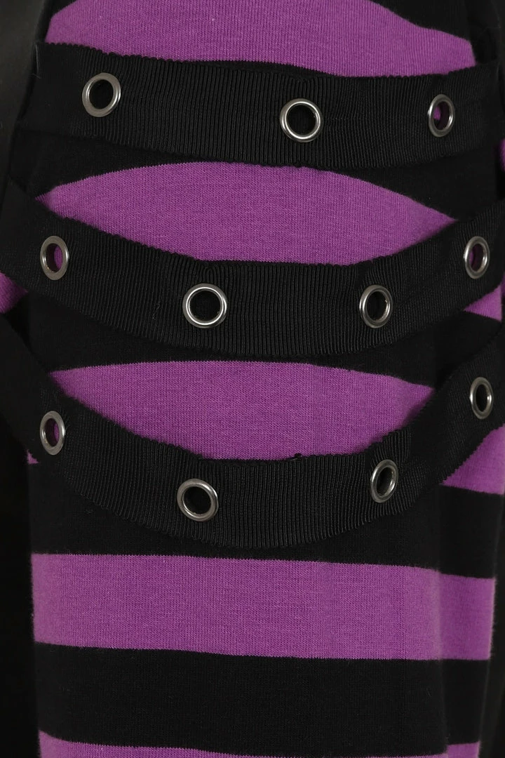 Banned Apparel Ladies Banned Lycoris Top - Black & Purple 10 Banned Apparel Ladies Banned Lycoris Top - Black & Purple