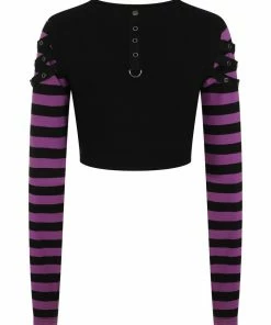Banned Apparel Ladies Banned Lycoris Top - Black & Purple 20 Banned Apparel Ladies Banned Lycoris Top - Black & Purple