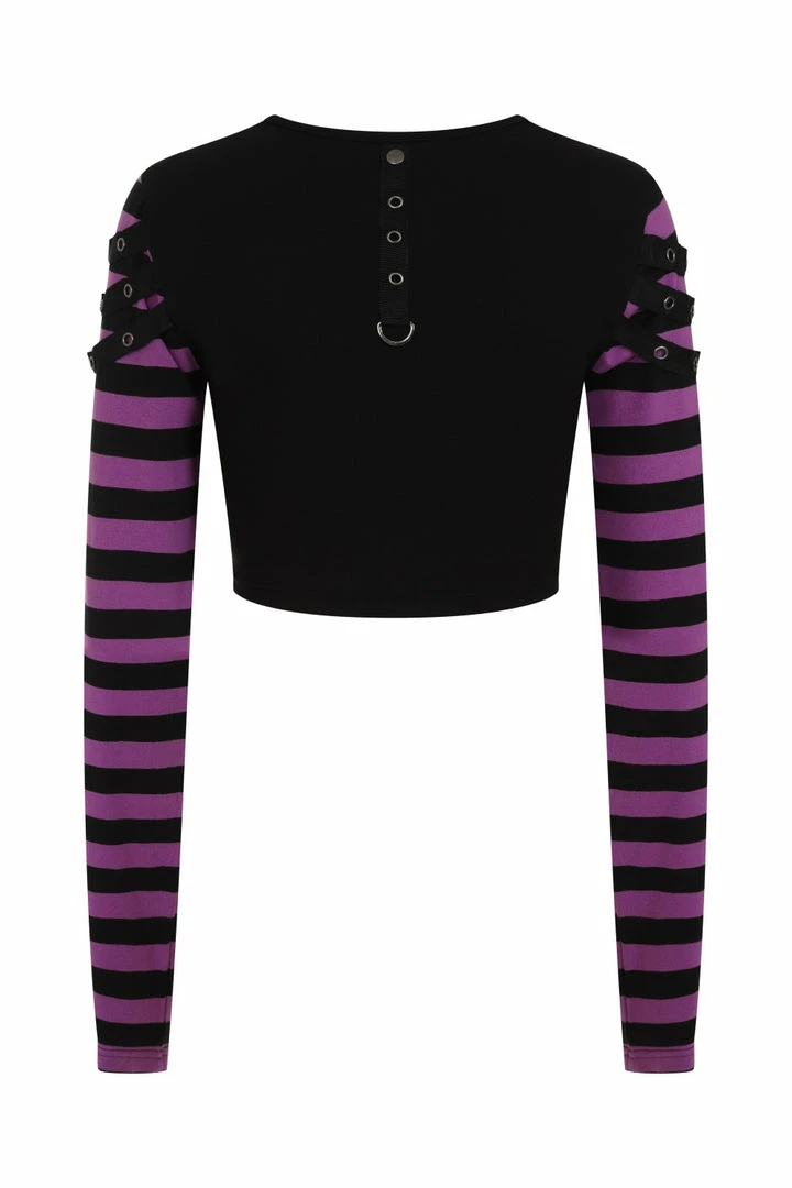 Banned Apparel Ladies Banned Lycoris Top - Black & Purple 9 Banned Apparel Ladies Banned Lycoris Top - Black & Purple