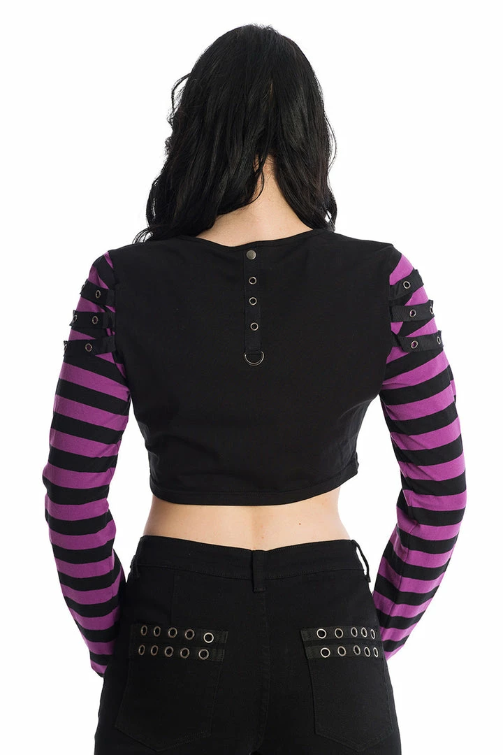 Banned Apparel Ladies Banned Lycoris Top - Black & Purple 7 Banned Apparel Ladies Banned Lycoris Top - Black & Purple