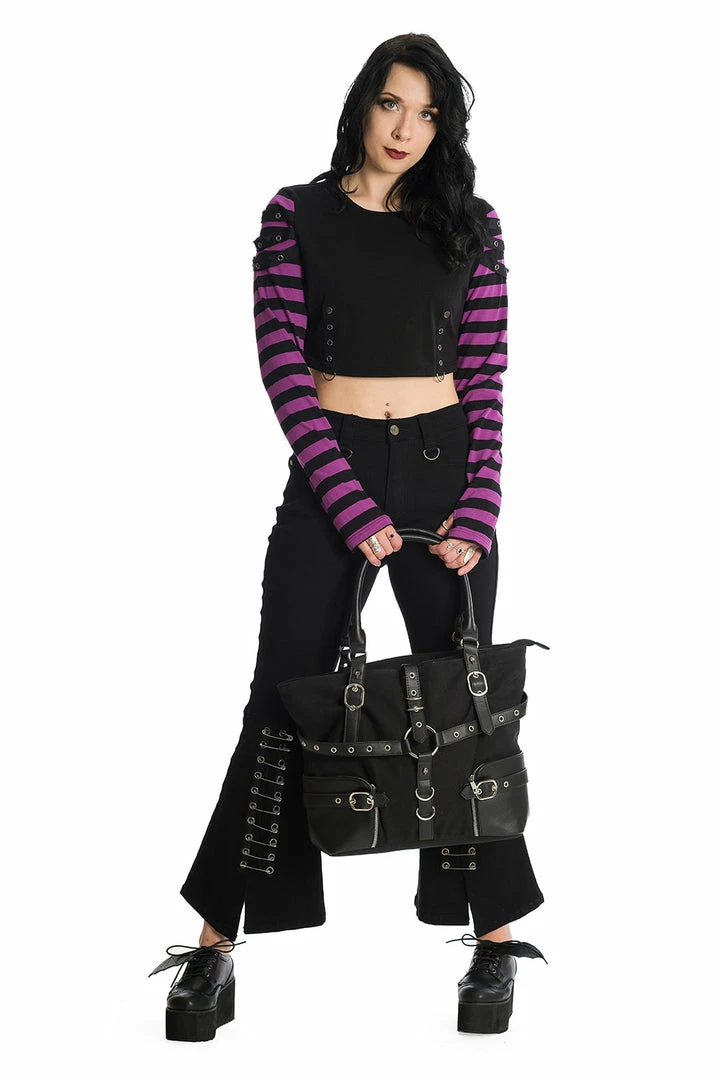 Banned Apparel Ladies Banned Lycoris Top - Black & Purple 6 Banned Apparel Ladies Banned Lycoris Top - Black & Purple