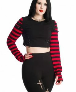 Banned Apparel Ladies Banned Lycoris Top - Black & Red