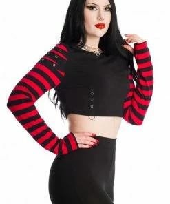 Banned Apparel Ladies Banned Lycoris Top - Black & Red