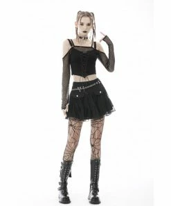 Ladies Dark In Love Carina Fishnet Top