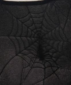 Devil Fashion Web Pattern Mesh Top