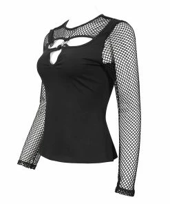 Ladies Devil Fashion Athena Long Sleeve Fishnet Top