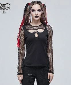 Ladies Devil Fashion Athena Long Sleeve Fishnet Top