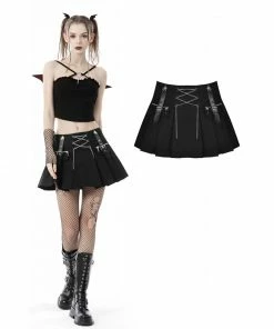 New Arrivals Dark In Love Muriel Pleated Mini Skirt