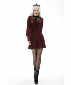 Dark In Love Alfreda Dress Burgundy Ladies