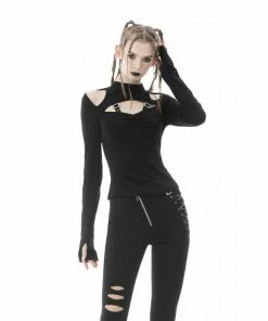 Dark In Love Alice Cold Shoulder Top Ladies