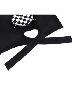 Dark In Love Checkered Heart Crop Top Ladies