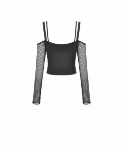 Ladies Dark In Love Carina Fishnet Top