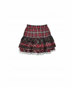 Ladies Dark In Love Exigis Tartan Skirt
