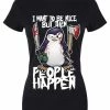 Grindstore Psycho Penguin I Want To Be Nice T-Shirt Ladies