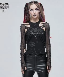 Devil Fashion Zenia Mesh Long Sleeve Top