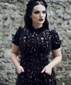 Ladies Collectif Peta Spooky Velvet Swing Dress 11 Ladies Collectif Peta Spooky Velvet Swing Dress