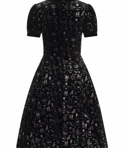 Ladies Collectif Peta Spooky Velvet Swing Dress 13 Ladies Collectif Peta Spooky Velvet Swing Dress