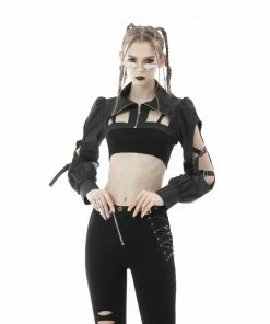 Ladies Dark In Love Rebellious Cut Out Cape