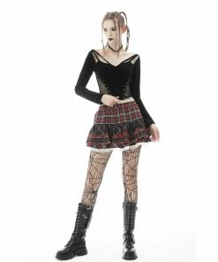 Ladies Dark In Love Exigis Tartan Skirt