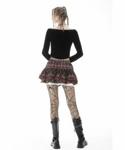 Ladies Dark In Love Exigis Tartan Skirt
