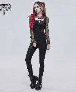 Ladies Devil Fashion Athena Long Sleeve Fishnet Top