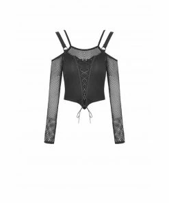 Ladies Dark In Love Carina Fishnet Top