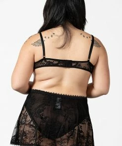 Plus Sizes Killstar Afterlife Lace Nightdress Black