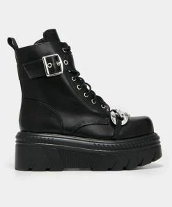 Koi Footwear Koi Epoine Chunky Stomper Chain Boots Ladies