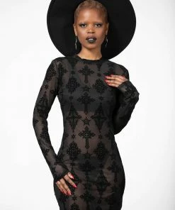 Killstar Alter Mesh Bodycon Dress Ladies 8 Killstar Alter Mesh Bodycon Dress Ladies