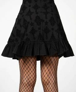 Killstar Amelie Flocked Mini Skirt Ladies