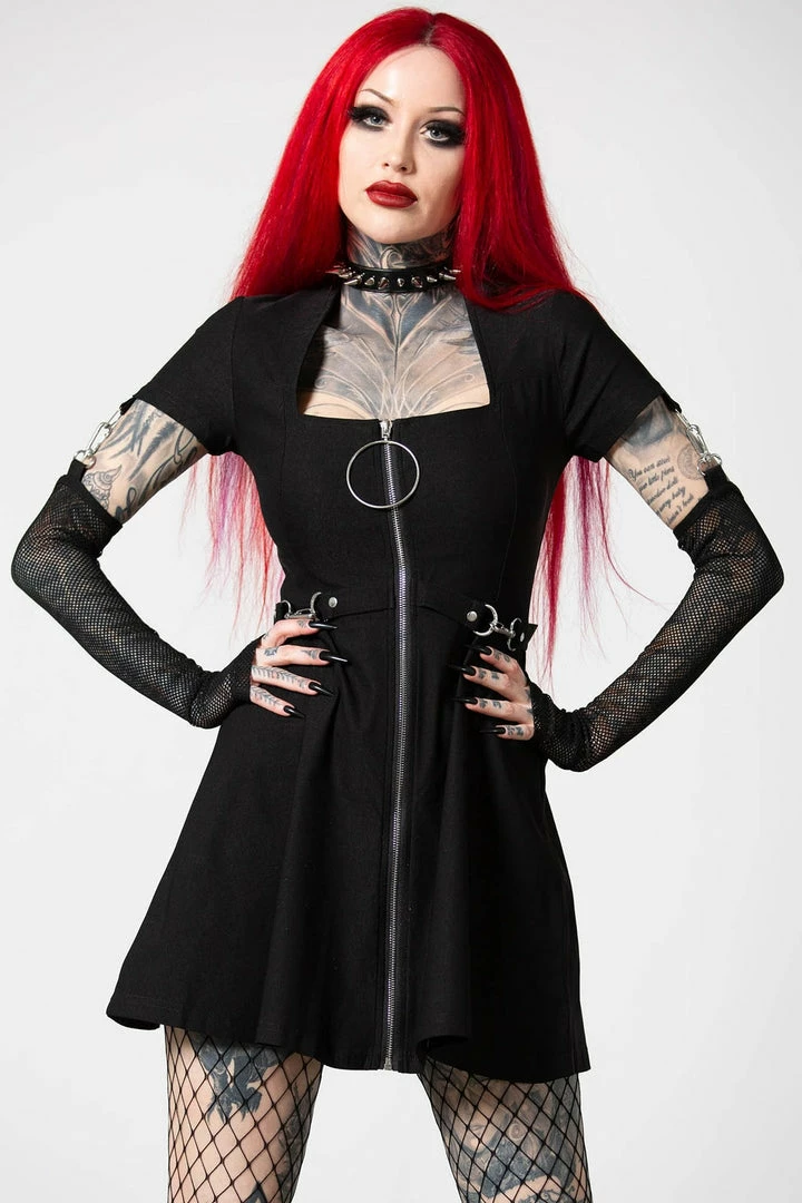 Killstar Anti Everything Zip Dress Ladies 3 Killstar Anti Everything Zip Dress Ladies