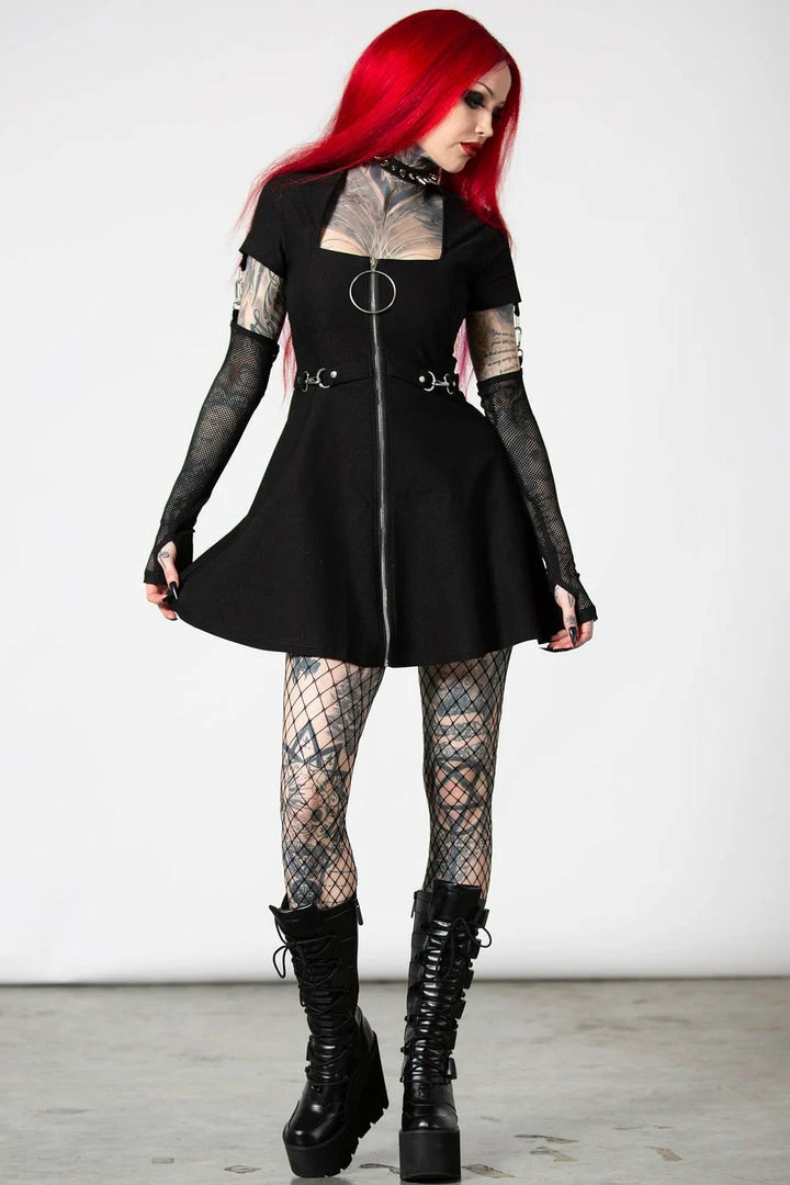 Killstar Anti Everything Zip Dress Ladies 5 Killstar Anti Everything Zip Dress Ladies