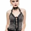 Killstar Aramis Denim Halter Top Ash Ladies