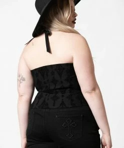 Killstar Aria Flocked Halter Top