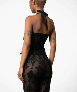 Killstar Aria Flocked Halter Top