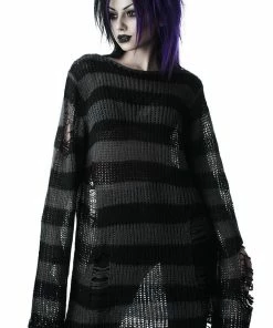 Killstar Ash Distress Knit Sweater