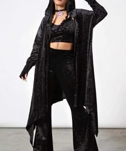 Ladies Killstar Be Gone Velvet Cardigan
