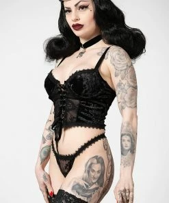 Plus Sizes Killstar Be Veiled Lace Basque
