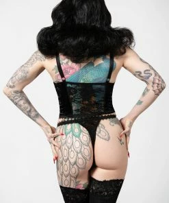 Plus Sizes Killstar Be Veiled Lace Basque