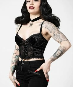 Plus Sizes Killstar Be Veiled Lace Basque
