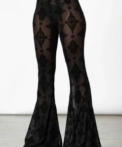 Ladies Killstar Bless Me Mesh Bell Bottoms