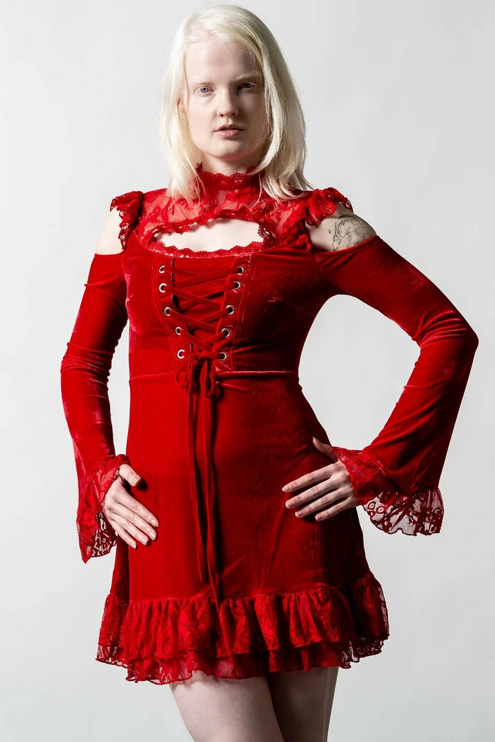 Killstar Blood Vow Lace Dress Scarlet 4 Killstar Blood Vow Lace Dress Scarlet