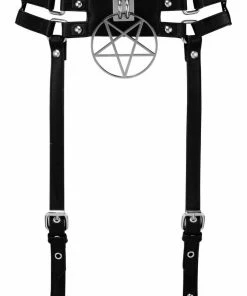 Killstar Baby Hex Suspender Belt Black Plus Sizes