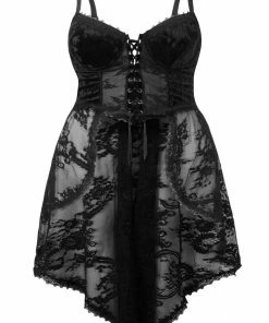 Plus Sizes Killstar Be Veiled Lace Basque