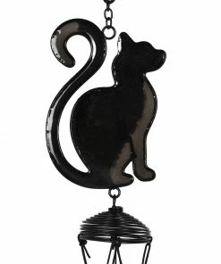 Homeware Gothic Gifts Black Cat Windchime
