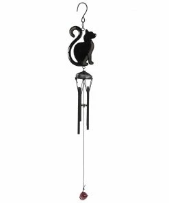Homeware Gothic Gifts Black Cat Windchime