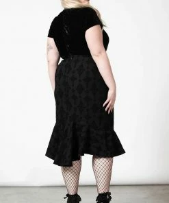 Killstar Candence Flocked Midi Skirt Ladies